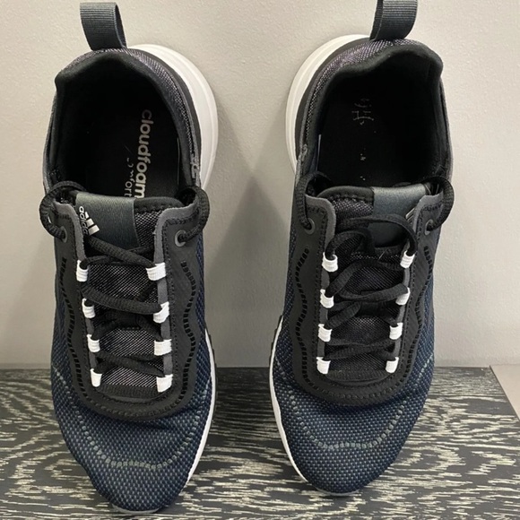 Adidas fukasa run women's running shoes size 9.5 black white athletic sneakers - Picture 11 of 16